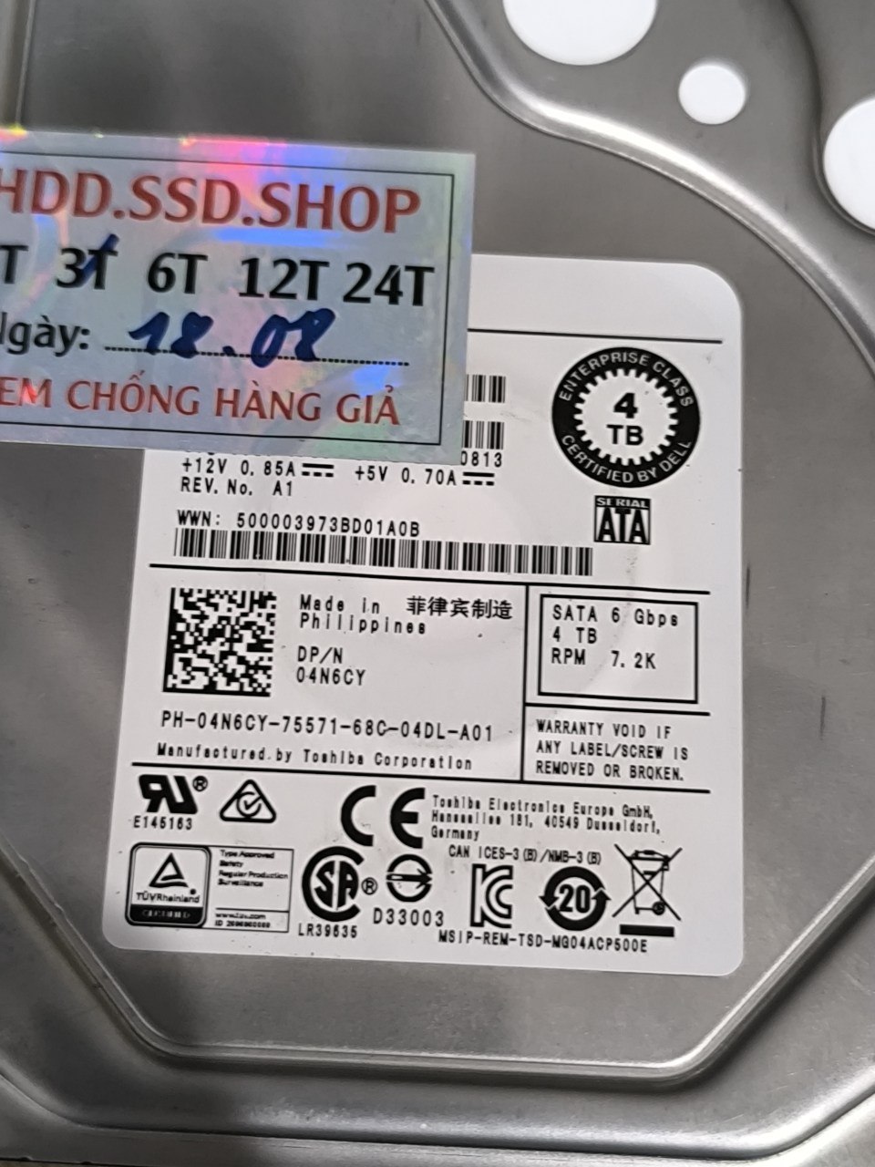 Фото 3: Продаётся корпоративный жёсткий диск Toshiba MG04ACA400N объёмом 4 терабайта.
