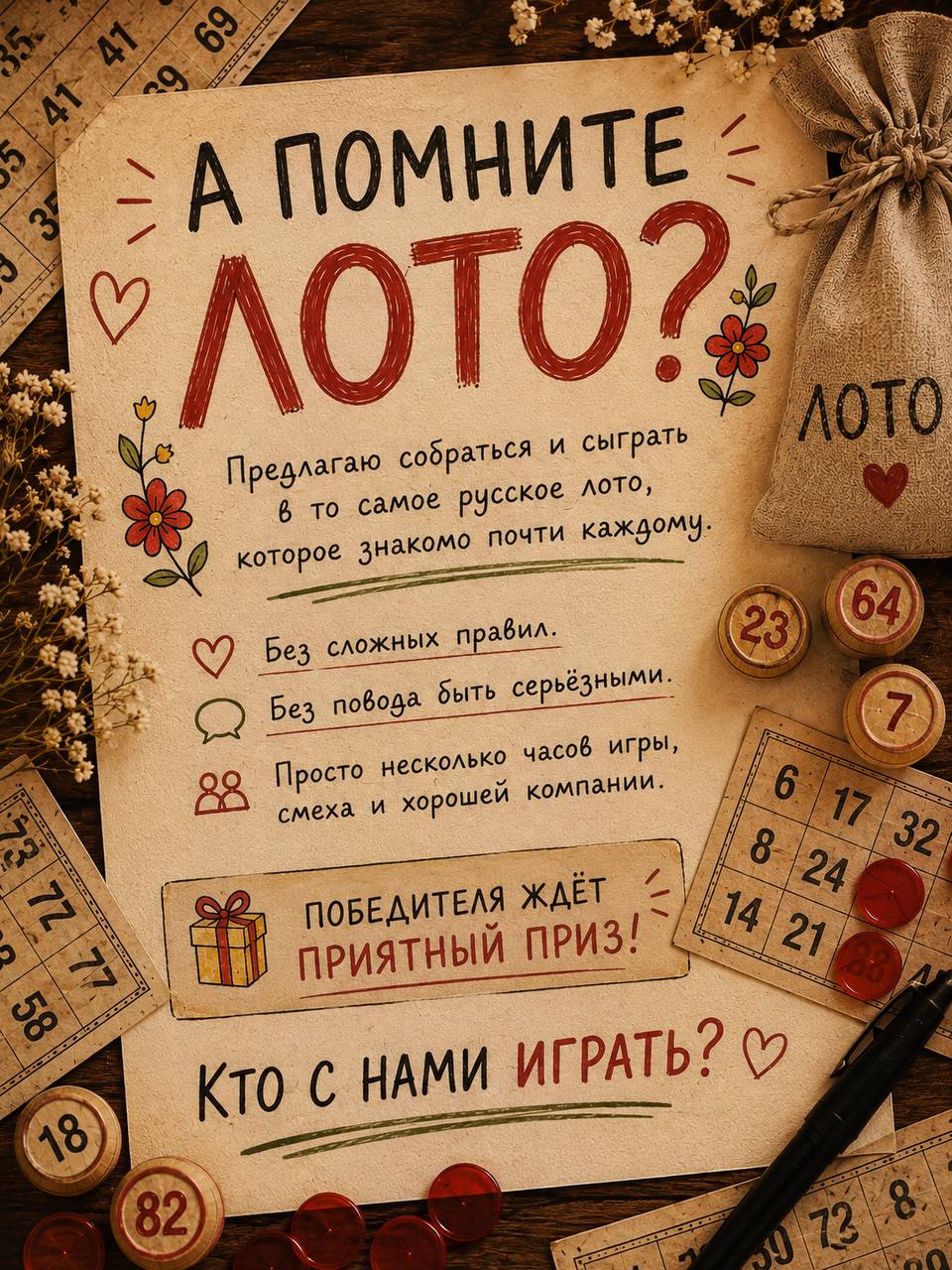 Приглашаем на вечер игры в лото