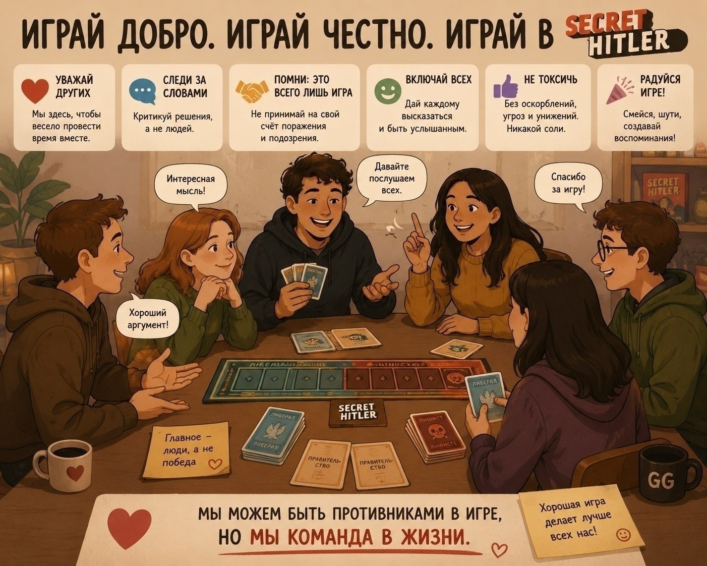 Сегодня в 19:00 состоится игра в Тайного Гитлера