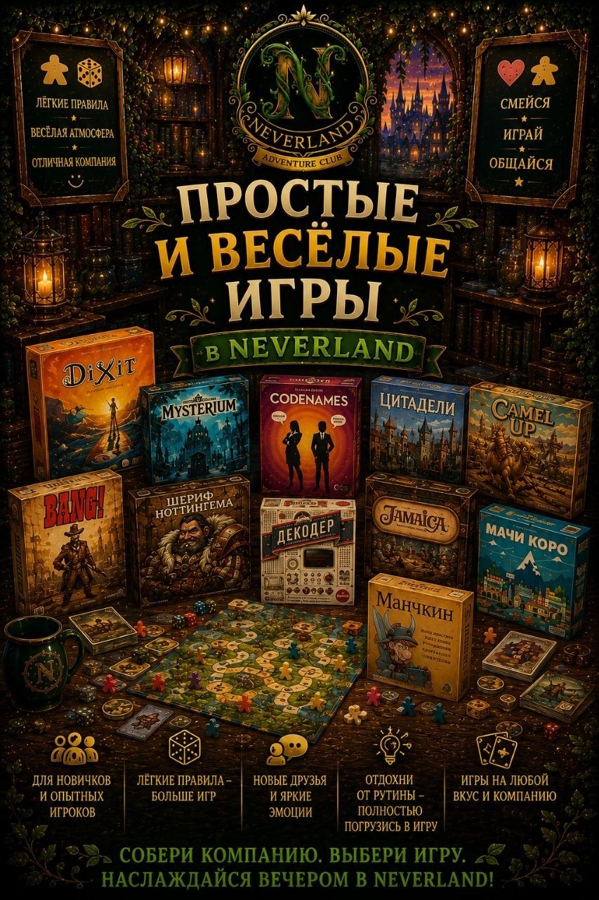 Фото 2: Вечер настольных игр в клубе Neverland