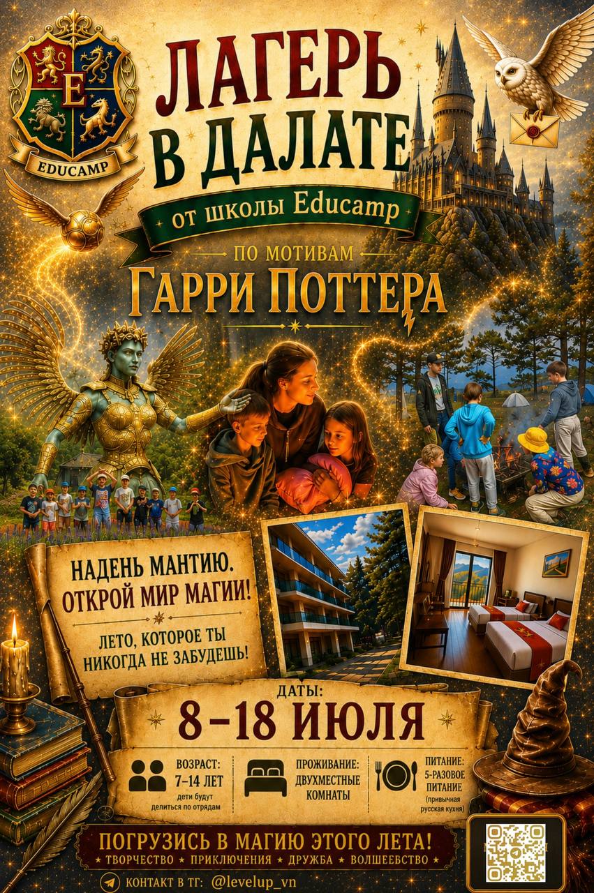 Детский лагерь в Далате для детей 7-14 лет с тематической сменой по Га