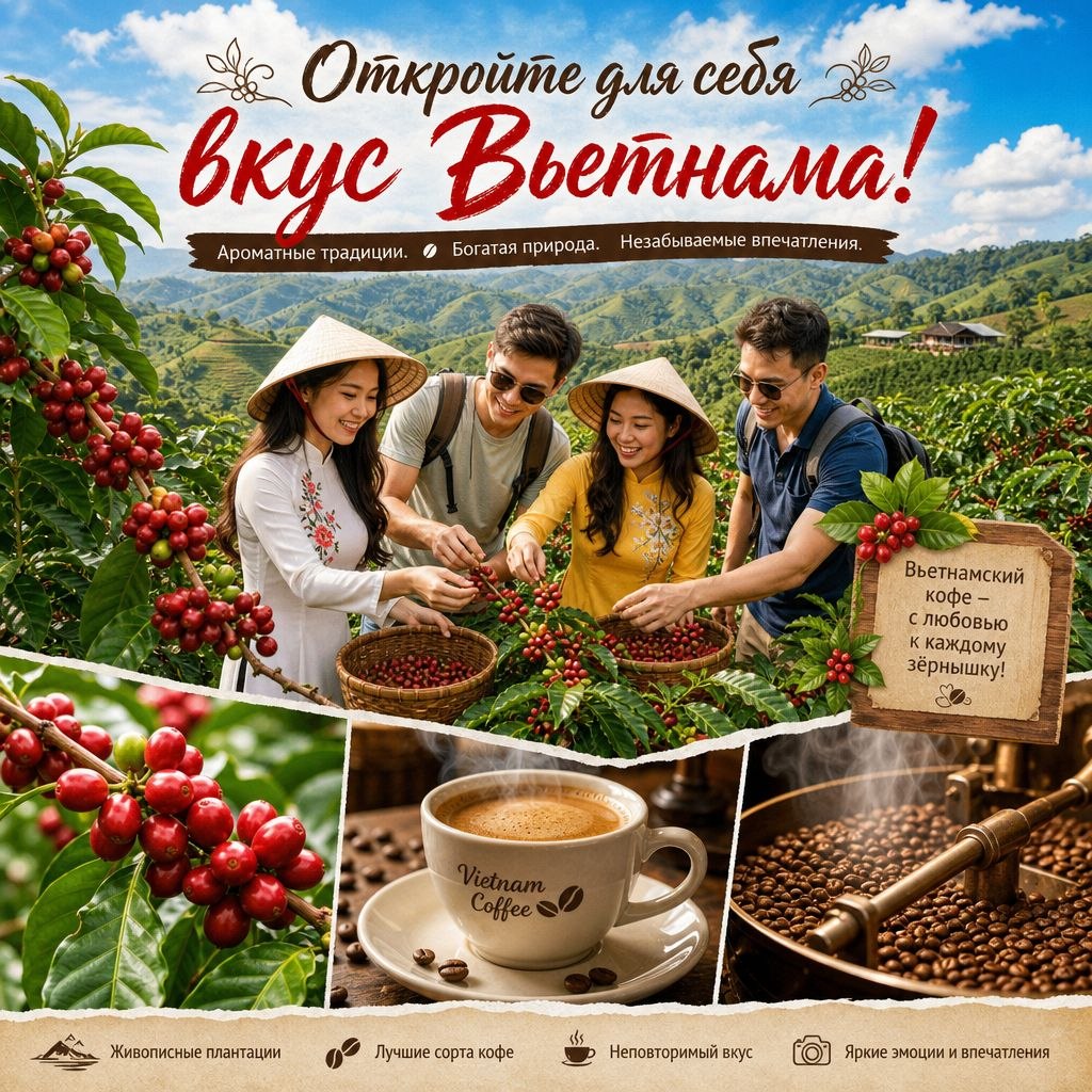 Экскурсия на кофейную плантацию: сбор кофейных ягод, приготовление и…