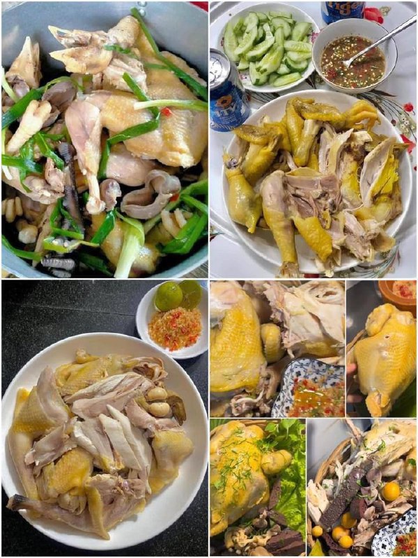 Предлагается вареная курица, куриный суп с салатом, курица…